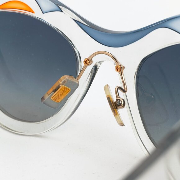 Miu Miu SMU 07P Clear Swirl Cat-Eye Sunglasses - Picture 7 of 9